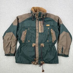 Vintage Spyder Jacket Mens Medium Green 90s Locals Multi Purpose Hooded Ski Snow
